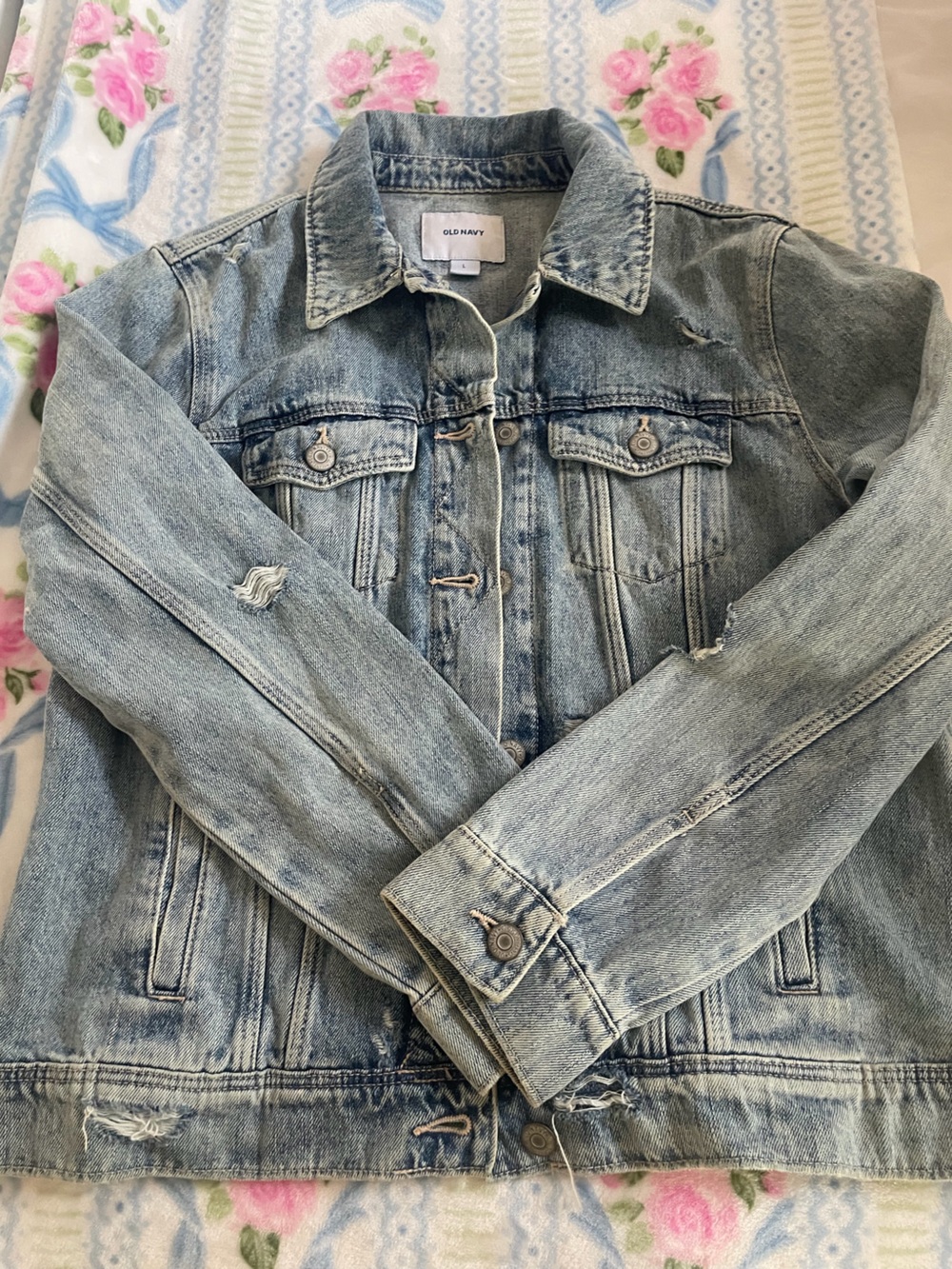 Old Navy Light Blue Denim Jacket - Slim Straight Style